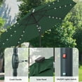 thumbnail image 6 of Autlaycil 10ft Patio Umbrellas 32 Solar LED Lights Outdoor Market Umbrella with Tilt Crank, Solar Umnrella, Green, 6 of 7