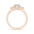 thumbnail image 2 of Angara Natural 0.72 Ct. Aquamarine with Diamond Classic Ring in 14K Rose Gold for Women (Ring Size: 3.5), 2 of 9