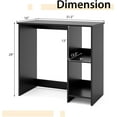 thumbnail image 3 of Black Computer Desk, Modern Writing Desk with Storage Shelves, Compact Gaming Table, Wood Home Office Desks, Small Desk for Bedroom, Living Room, Study (Black), 3 of 18