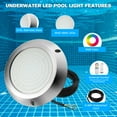 thumbnail image 3 of Ultra-thin led stainless steel swimming pool light wall-mounted open-hole underwater swimming pool outdoor landscape lighting, 3 of 5