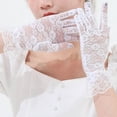 thumbnail image 4 of serony 4pcs High-End Lace Fingerless Bridal Gloves Comfortable Fix Delicate Pattern Exquisite Craft White, 4 of 6