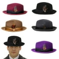 thumbnail image 2 of Aellinatey Vintage Wool Felt Fedora Cap Jazzs Hat MagicShow Headdress Carnivals Party Wear, 2 of 20