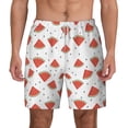 thumbnail image 2 of Picia Hand Drawn Watermelon pattern Mens Swim Trunks with Compression Liner Stretch Beach Shorts Quick Dry with Zipper Pockets No-Chafing Board Shorts-X-Large, 2 of 9