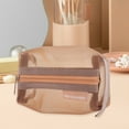 thumbnail image 6 of Unique Bargains 1Pc Lightweight Square Mesh Makeup Bag for Travel Nylon Brown, 6 of 6