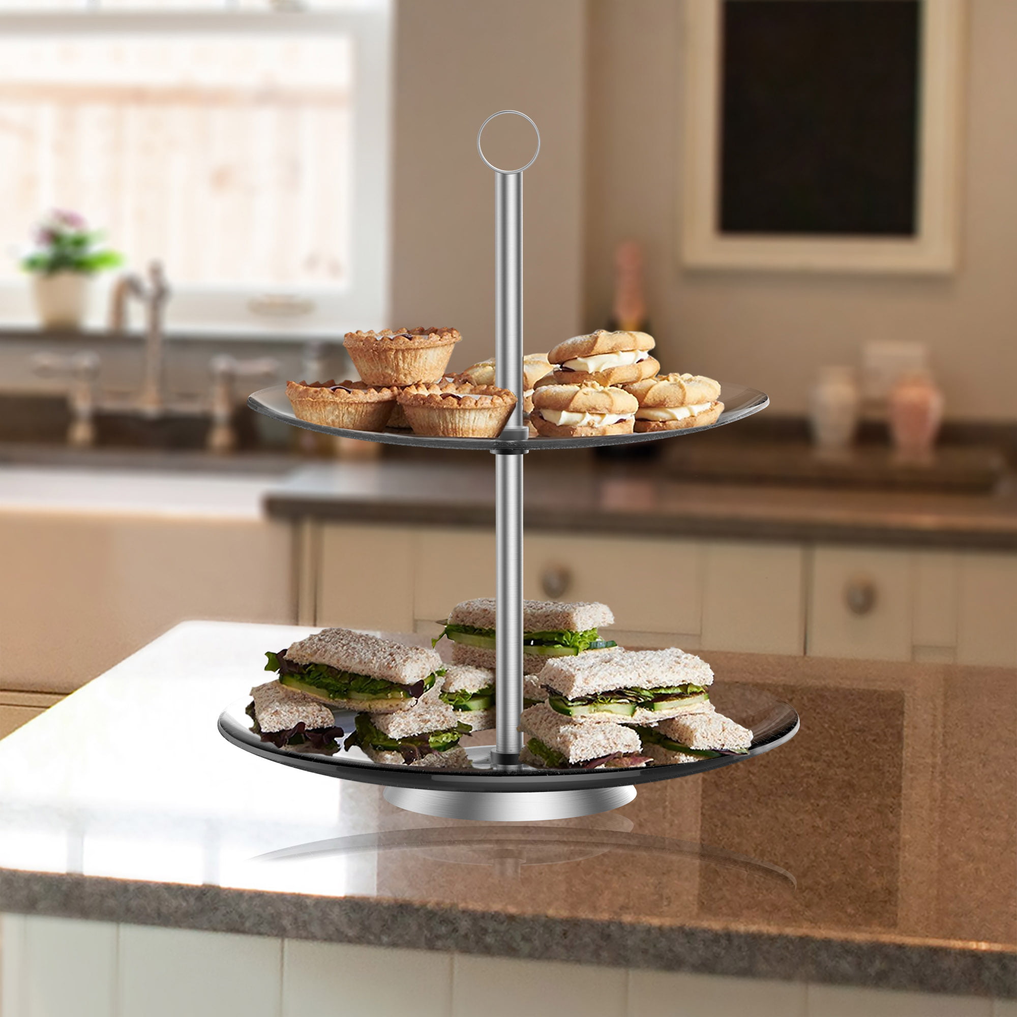 Pastry Candy Cookie Wedding Display Details about   Two Tier Dessert Stand with Mirror Plates 