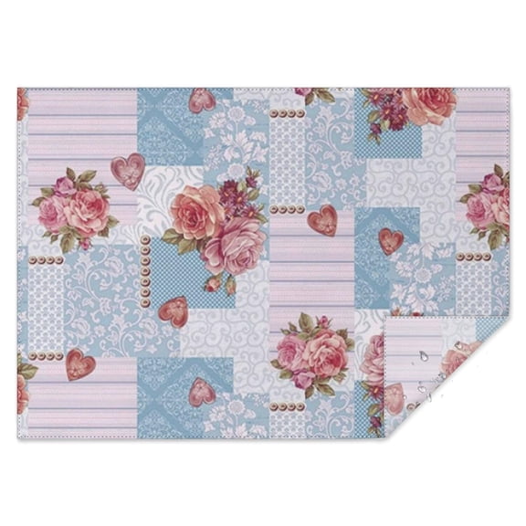 Pioneer Flower Floral Print Pattern Rectangle Tablecloth 60"x84",Waterproof Polyester Rectangle Table Cloth, Wipeable Spillproof Polyester Tablecloth for Dining, Camping, Indoor and Outdoor