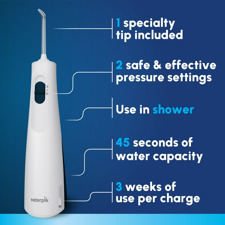 Waterpik Cordless 1000 Portable Water Flosser, ADA Accepted, White