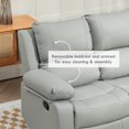 thumbnail image 4 of HOMCOM Double Seat Recliner PU Leather Reclining Sofa with Arms, Light Grey, 4 of 10