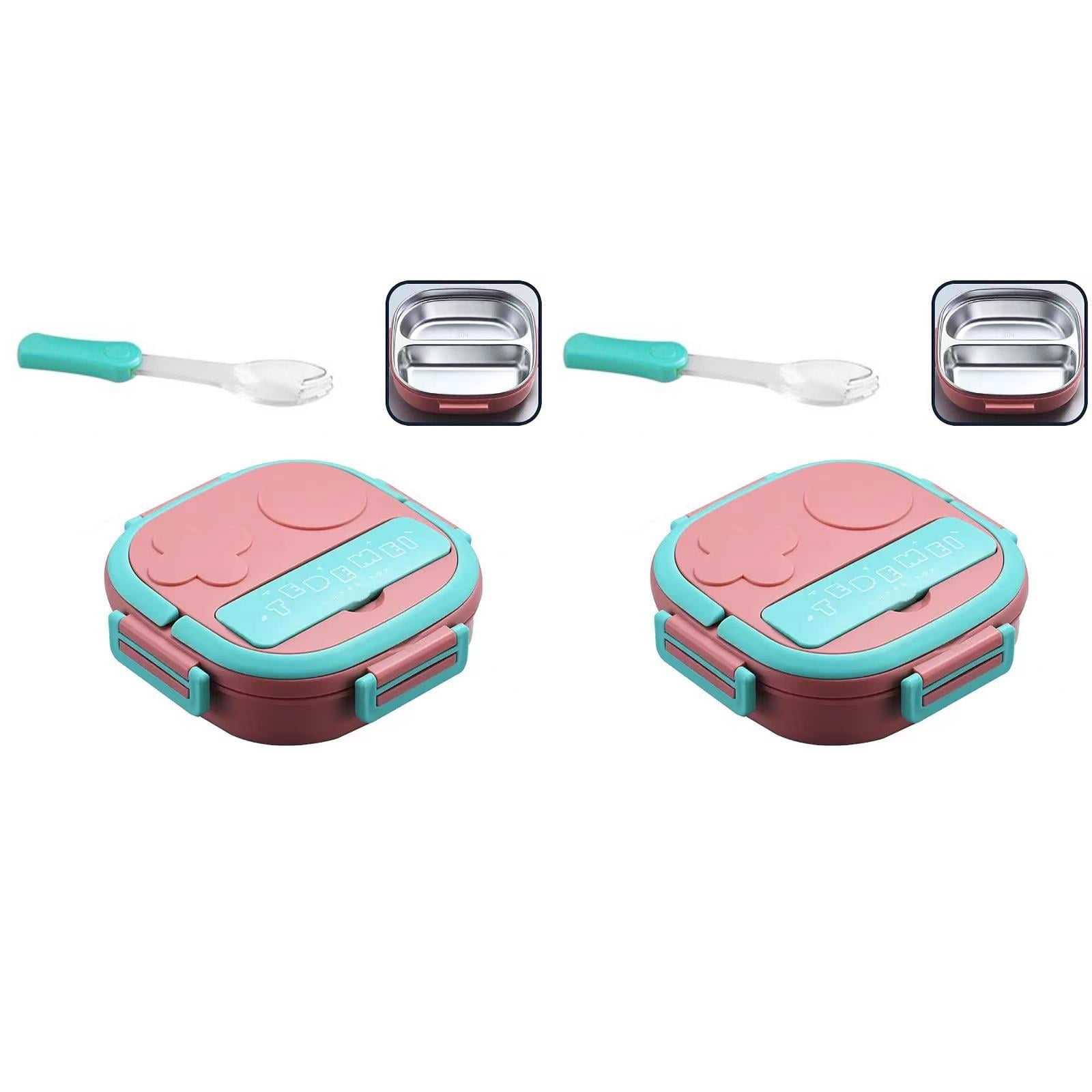 MOPOOR Stainless Steel Lunch Box, Mini Bento,Easy Open Leak Proof Food Containers with Silicone Lids - Perfect Metal Toddler Lunch Box for Daycare and School