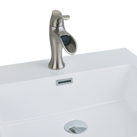 Eviva Swan Luxury Water-fall Single Handle (Lever) Bathroom Sink Faucet (Brushed Nickel)