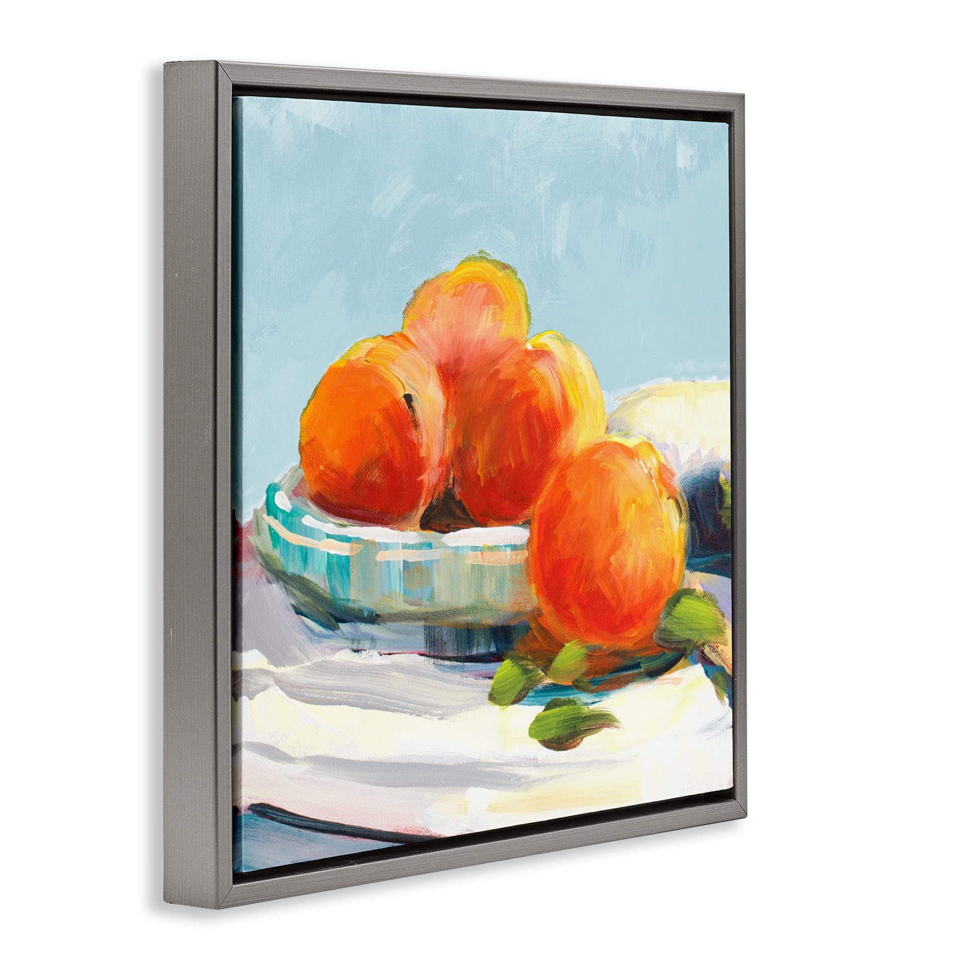 Stupell Industries Citrus Plantation Still Life Gray Framed Floater Canvas Wall Art, design by Jane Slivka