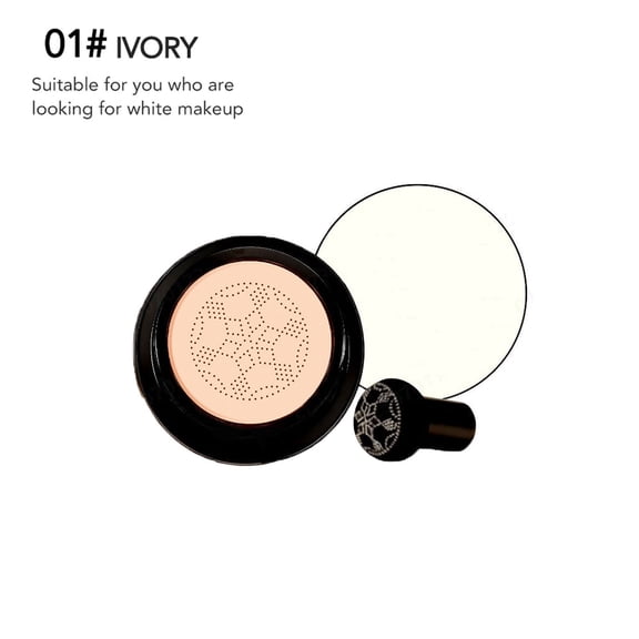 HYLLai Sweat Proof Liquid Foundation Cushion, Full Coverage, Long-Wearing Refillable Compacts, lvory