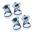 thumbnail image 1 of KAKOWELY botas deportivas informales con cordones antideslizantes para perro y cachorro, de mezclilla, con diseño de estrellas de moda, talla XS (azul), 1 of 4