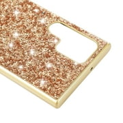 Phone Case for Samsung Galaxy S22 Ultra Case, Ultra Thin Glitter Bling Diamond Girls Woman Shockproof TPU Rubber Full Body Protective Cover for Samsung Galaxy S22 Plus 5G 6.8 inch 2022,Gold