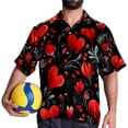thumbnail image 4 of Valentine's Day Love Men's Short Sleeve Shirts with Spread Collar Tops, Casual Printed Poplin Shirt, Button Down Short Summer Beach Shirts - Unisex, 4 of 6
