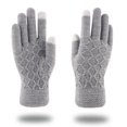 thumbnail image 2 of KyCheLot Unisex Winter Gloves Color Block Full Finger Knitted Thickened Gloves Comfy Warm Outdoor Gloves, 2 of 5