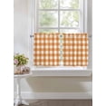 thumbnail image 3 of Half Window Curtains 24 Inches Long, Orange Plaid Window Treatment Curtain Drapes, Gradient Geometric Buffalo White Checkered Short Curtains Tiers for Kitchen Over Sink, 27.5"x24", 2 Panels, 3 of 7