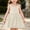 Beige, variant on Kids Girls Soft Breathable Cotton Sleeveless A-Line Boho Summer Casual Party Dress with Lace Trim and Adjustable Bow Tie Straps Pink,Size 5-6 T
