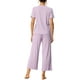 thumbnail image 3 of Conjuntos de pijama para mujeres INSPIRE CHIC, cuello redondo, manga corta, de ribete sólido, ropa de dormir casual, pijamas para damas, XL, púrpura, 3 of 6