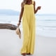 thumbnail image 5 of ICHUANYI ClearanceFashion Women Casual Cold Shoulder Jumpsuit Solid Button Suspender Jumpsuits Wide Pocket Leg Pant(Yellow, XXL) ICHUANYI WER20232080502722, 5 of 8