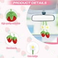 thumbnail image 6 of Happon 2 Pcs Car Mirror Accessories,Cute Strawberry Car Hanging Ornament for Car Rearview Mirror Decor Crochet Car Mirror Hanging Charms Accessories Flower Hand Knitted Strawberry Car Decor for Women, 6 of 8