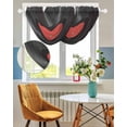 thumbnail image 3 of Retro Record Sheer Waterfall Valance Curtains for Window, Abstract Vintage Minimalist Art Rod Pocket Sheer Topper Swag Curtains for Living Room, Kitchen 38.5"W x 47.2"L, 1 Panel, 3 of 7