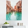 thumbnail image 1 of Venice Tapestry, Water Canal and Bridge Typical Venetian Architecture Buildings and a Boat, Fabric Wall Hanging Decor for Bedroom Living Room Dorm, 5 Sizes, Turquoise Cinnamon, by Ambesonne, 1 of 1