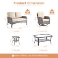 thumbnail image 2 of XIZZI Patio Furniture Sofa Chair Set 6 Pieces PE Wicker Rattan Outdoor Conversation Set w/30in Fire Pit Table-Beige Cushion, 2 of 11