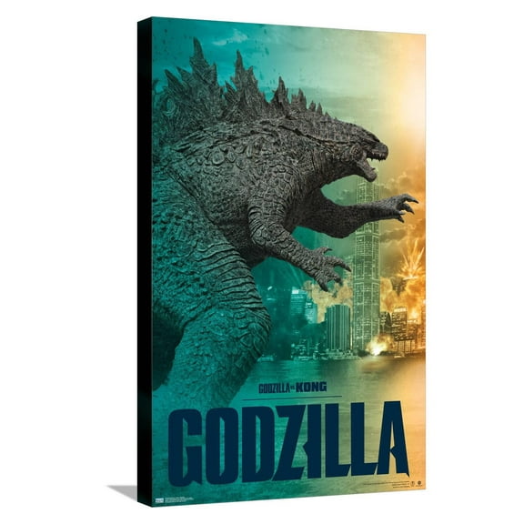 Godzilla vs. Kong - Godzilla Canvas Wall Poster, 14.725" x 22.375"