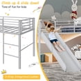 thumbnail image 6 of Demi Bonn Twin Metal Loft Bed with Slide Safety Guardrails and Built-in Ladder for Teens, Silver, 6 of 8