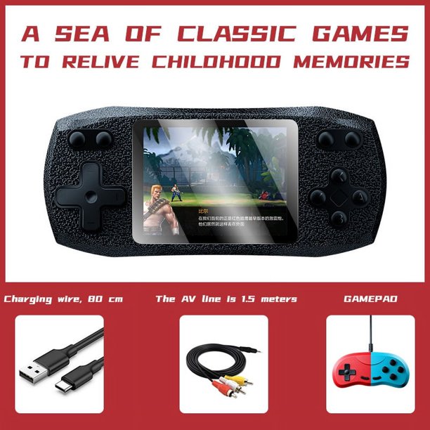 Consola de juegos portátil retro Juego clásico 620 incorporado Pantalla de 3 pulgadas Consola de videojuegos portátil compatible con conexión de TV y juegos para dos jugadores Cumpleaños para niños y