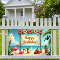 thumbnail image 5 of Decorative Design Happy Birthday Banner Colorful Flowers Party Decoration Tropical Theme Celebration Banner for Beach Party Indoor Decoration Summer Celebration, 5 of 8