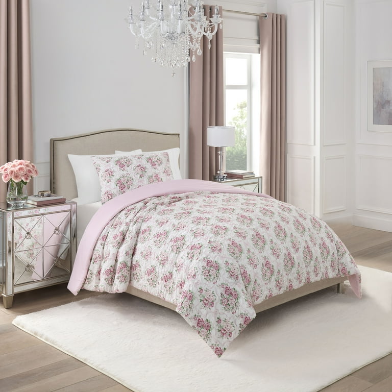Paris Hilton 2-Piece Coquette Floral Pink Comforter Set, Twin/Twin