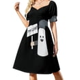 thumbnail image 4 of Vestido ajustado de manga corta con escote en V y salero perdido para niñas vestidos de manga larga, 4 of 8