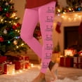 thumbnail image 2 of Fiaer Merry Christmas Black Leggings Women Plus Size Trendy Xmas Yoga Pants High Waisted Slim Fit Stretch Comfort Workout Trousers Pink S, 2 of 5