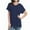 Navy Blue, variant on Women's Tshirts Casual V Neck Short Sleeve Loose Summer Tunic Tops
