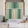 thumbnail image 4 of 3 Piece Kitchen Curtains and Valances Set Sage Green Yellow Ombre Cafe Curtains 36 Inch Length Farmhouse Modern Gradient Art Valance & Tier Curtain for Living Room Bedroom Window 54"x18"+27"x36"*2, 4 of 6