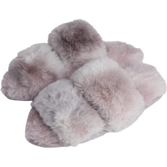 Roxoni Womens Fuzzy House and Spa Slippers Comfortable and Warm US Womens Sizes 6 To 11 Style # 2126