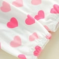 thumbnail image 6 of Likimi Infant Girl Valentines Day Outfit Set Long Sleeve Cartoon Print Crew Neck Romper Bodysuit Pant Hat Headband Four Piece Set Pink Size 0-3 Months, 6 of 7