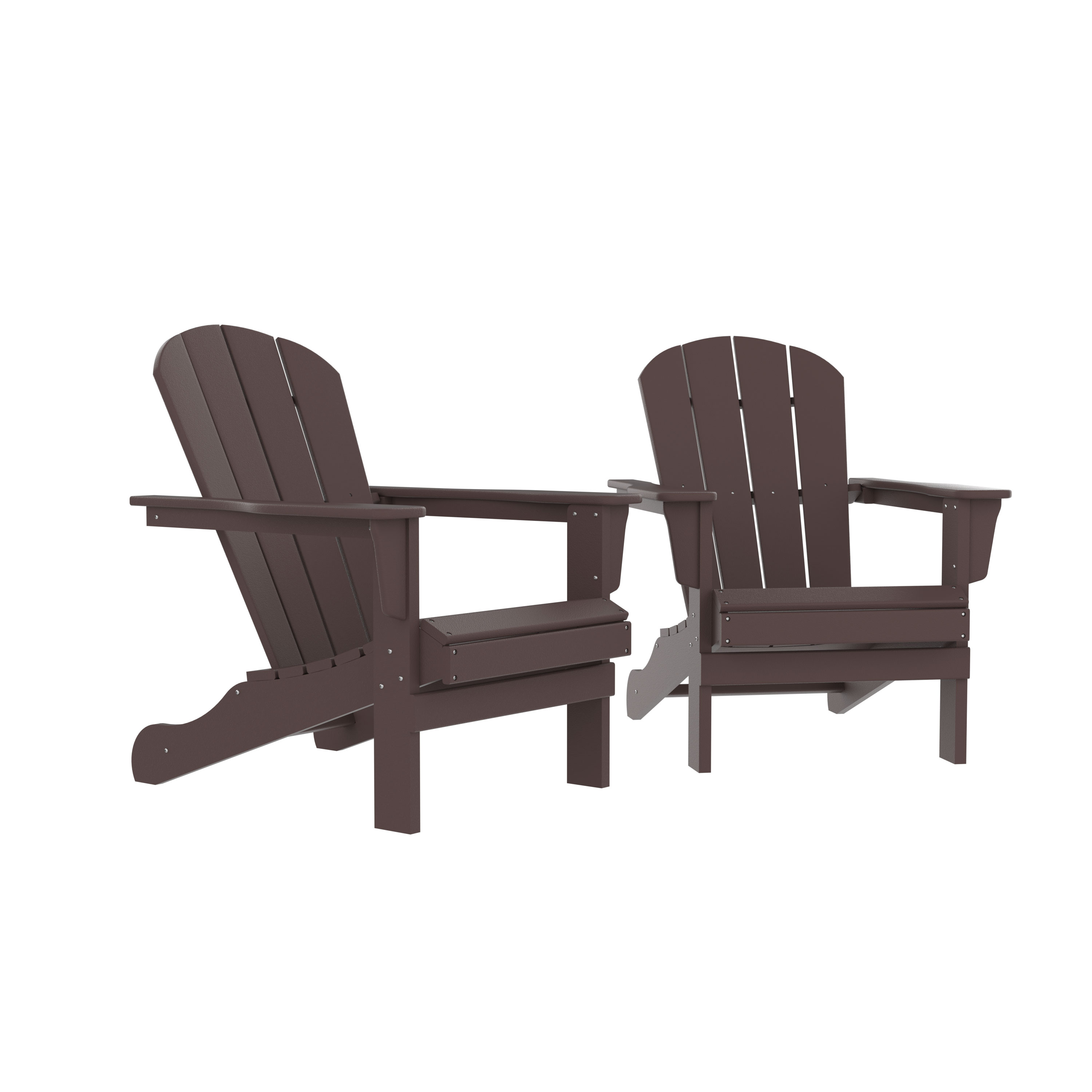 Adirondack Chair, Fire Pit Chairs, Sand Chair, Patio Outdoor Chairs, Dpe Plastic Resin Deck Chair, Lawn Chairs, Adult Size, Weather Resistant For Patio/ Backyard/Garden, Brown, Set Of 2 - image 1 of 6
