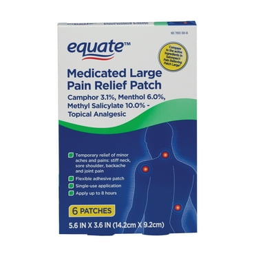 Equate, Large Pain Relief Patches for Body Aches & Pains, 6 Count