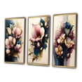 thumbnail image 3 of Designart "Roseate Calla Radiance II" Floral & Botanical Framed Wall Art Set Of 3 - Pink Calla Lily Frame Canvas Set For Living Room Decor, 3 of 6