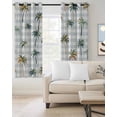 thumbnail image 2 of Palm Trees Blackout Curtains for Bedroom Living Room Darkening Curtains 63 Inches Long Watercolor Plaid Tropical Tree Summer Window Curtain 2 Panels Set Window Treatment Grommet Drapes 52"x63", 2 of 9