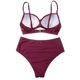 thumbnail image 5 of MKLEKYY Trajes De Baño Mujer Women High Waisted Bikini Sexy Push Up Two Piece Swimsuits Vintage Swimsuit Two Piece Retro Ruched High Waist Print Bikini Set 2779, 5 of 6