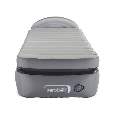 Aerobed Comfort Lock Laminated Inflatable Twin Air Mattress with Headboard and Electric Pump