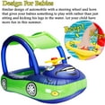 thumbnail image 3 of Inflatable Car Shape Pool Float with UPF50+ Removable Canopy - Family Swim Ring with Steering Wheel & Horn, 3 of 6