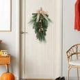 thumbnail image 6 of Christmas Wreath with Bow and Bells, Artificial Christmas Swag Decoration, Faux Greenery Wreath for Front Door, Holiday Decor for Window, Fireplace and Wall, 6 of 7