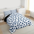 thumbnail image 3 of Feelyou Navy Abstract Ombre Full Size Comforter Sets for Teen, Cycle Polkadots Bedding Comforter Set, Modern Fashion Style Reversible Bedding Sets, Lightweight Room Decor, 3pcs, 3 of 8