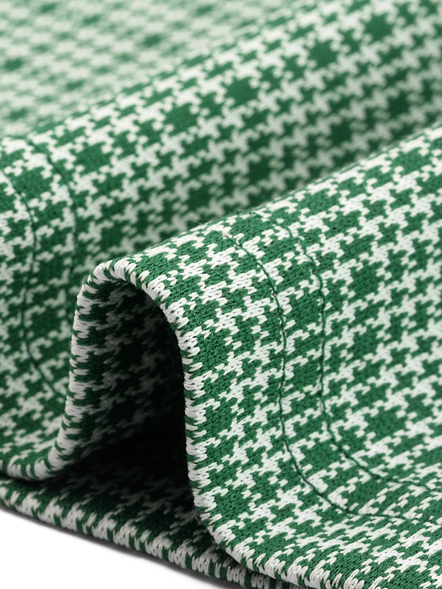 DARING DIVA Women's Dress Short Sleeve Vintage Houndstooth Dresses M Green