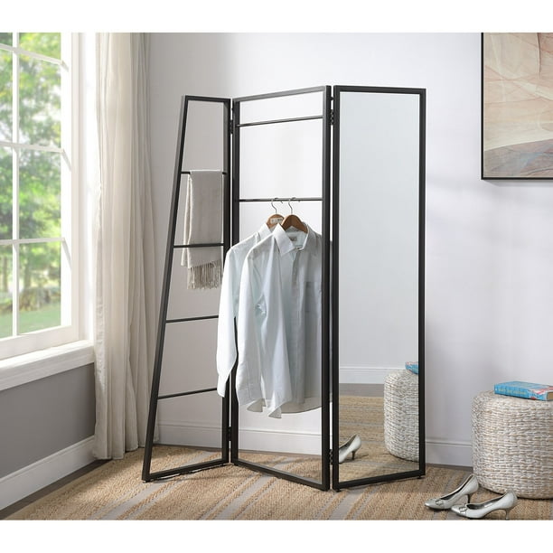 Osbourne Freestanding Coat Rack with Mirror in Powder Coating, Multiple
